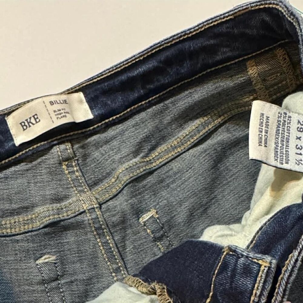 Bke Women's Blue and Navy Jeans - Picture 2 of 6